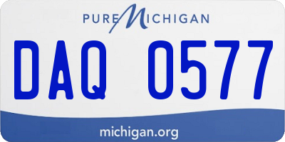 MI license plate DAQ0577