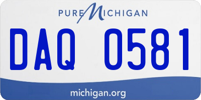 MI license plate DAQ0581