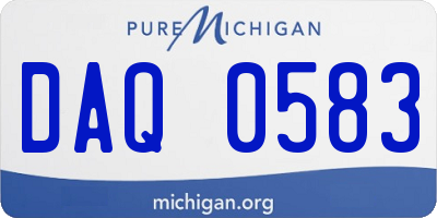 MI license plate DAQ0583