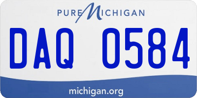 MI license plate DAQ0584