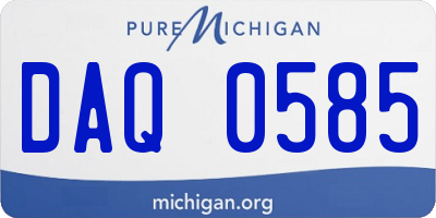 MI license plate DAQ0585