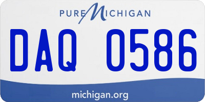 MI license plate DAQ0586
