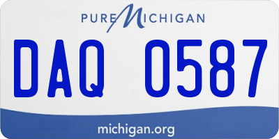 MI license plate DAQ0587