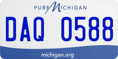 MI license plate DAQ0588