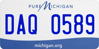 MI license plate DAQ0589
