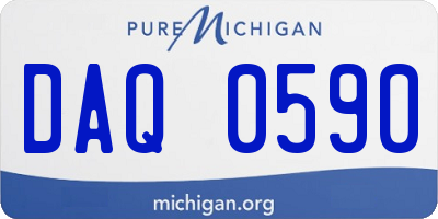 MI license plate DAQ0590