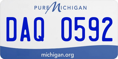 MI license plate DAQ0592