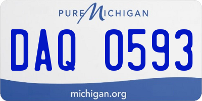 MI license plate DAQ0593