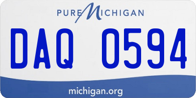 MI license plate DAQ0594