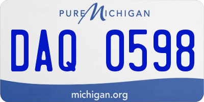 MI license plate DAQ0598