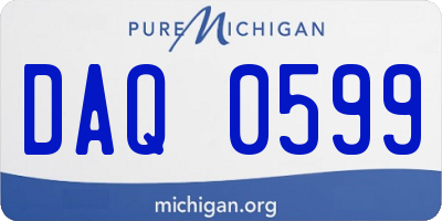 MI license plate DAQ0599