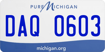 MI license plate DAQ0603