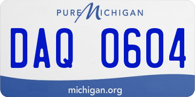 MI license plate DAQ0604