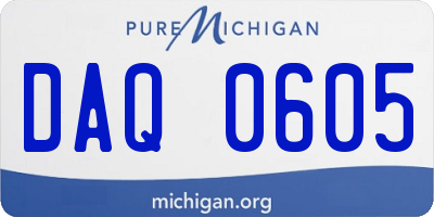 MI license plate DAQ0605