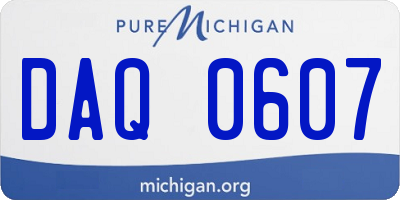 MI license plate DAQ0607