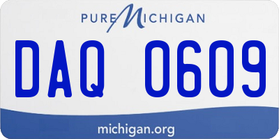 MI license plate DAQ0609