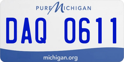 MI license plate DAQ0611