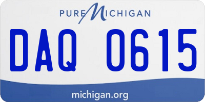 MI license plate DAQ0615