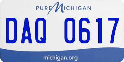 MI license plate DAQ0617