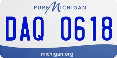 MI license plate DAQ0618
