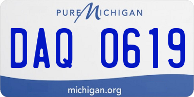 MI license plate DAQ0619