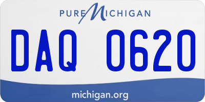 MI license plate DAQ0620