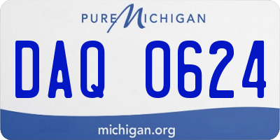 MI license plate DAQ0624