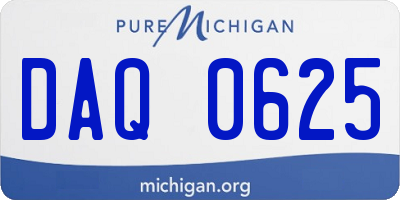 MI license plate DAQ0625