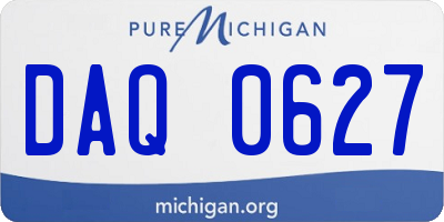 MI license plate DAQ0627