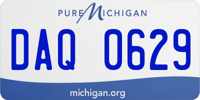 MI license plate DAQ0629
