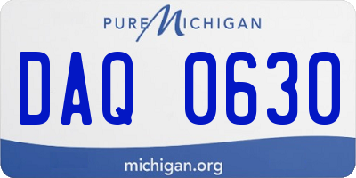 MI license plate DAQ0630