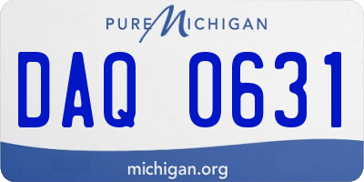 MI license plate DAQ0631