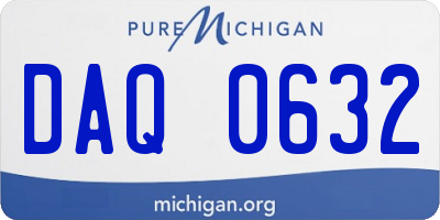 MI license plate DAQ0632