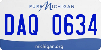 MI license plate DAQ0634