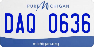 MI license plate DAQ0636