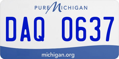 MI license plate DAQ0637
