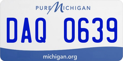 MI license plate DAQ0639
