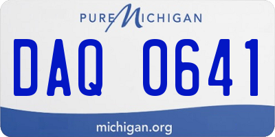 MI license plate DAQ0641