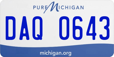 MI license plate DAQ0643