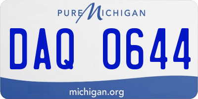MI license plate DAQ0644