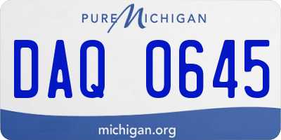 MI license plate DAQ0645