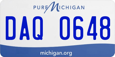 MI license plate DAQ0648
