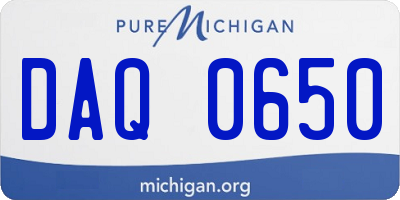 MI license plate DAQ0650