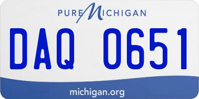 MI license plate DAQ0651