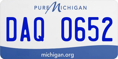 MI license plate DAQ0652