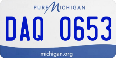 MI license plate DAQ0653