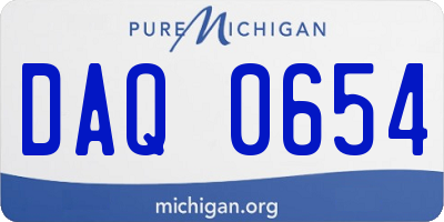 MI license plate DAQ0654