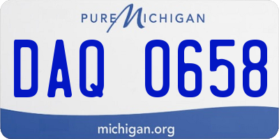 MI license plate DAQ0658