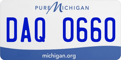 MI license plate DAQ0660