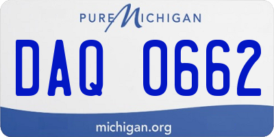 MI license plate DAQ0662